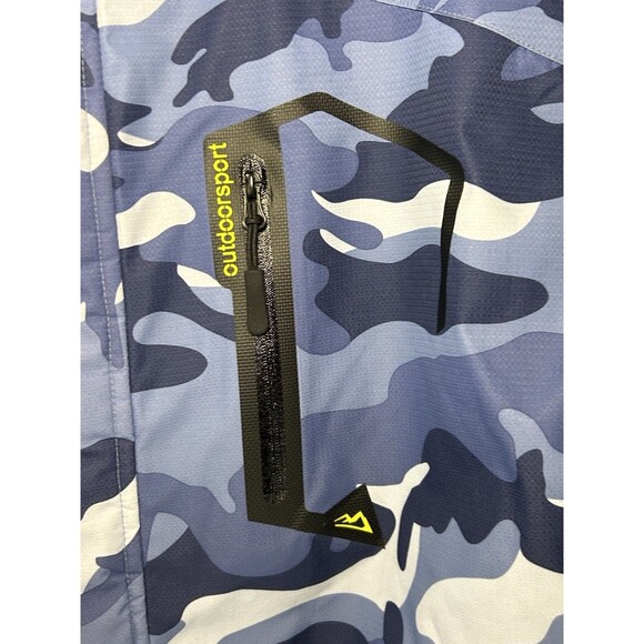 Men's M Winter Skiing Jacket Blue Camo Fleece Coat Insulated Thermal Waterproof - Picture 2 of 11